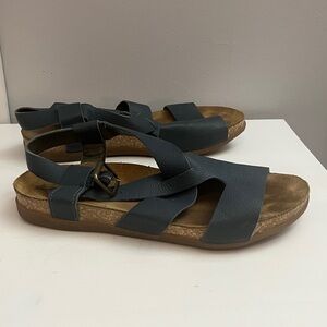 Women's Sandals in Grey/Blue leather